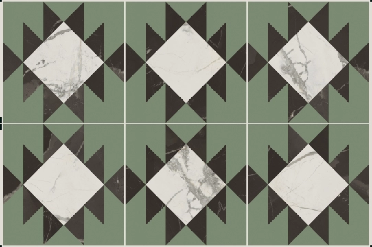 Marmorea Intensa Deco CM5208R - Sage Garden, Naturale, 20x20cm, 9.00mm, Rectified
