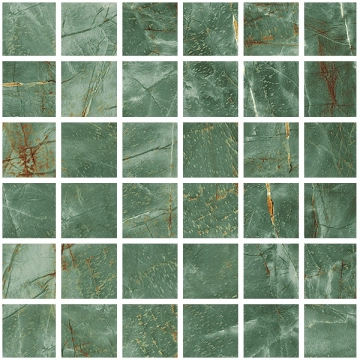Marmorea Intensa Mosaico 5x5 M58MS5R - Emerald Dream, Naturale, 30x30cm, 9.00mm, Rectified
