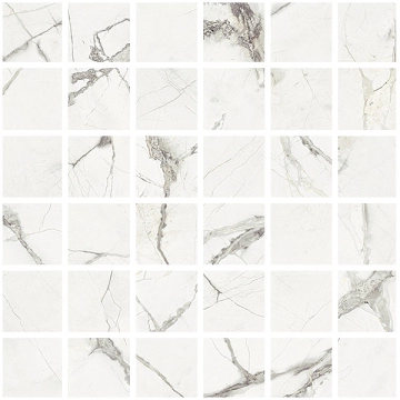 Marmorea Intensa Mosaico 5x5 M51MS5L - Bianco Luce, Levigato, 30x30cm, 9.00mm, Rectified