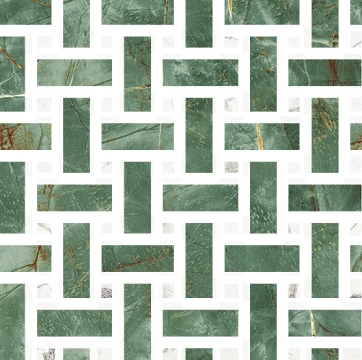 Marmorea Intensa Mosaico Weave M58MS2L - Emerald Dream, Naturale, 30x30cm, 9.00mm, Rectified