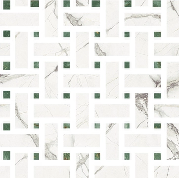 Marmorea Intensa Mosaico Weave M51MS2L - Bianco Luce, Naturale, 30x30cm, 9.00mm, Rectified