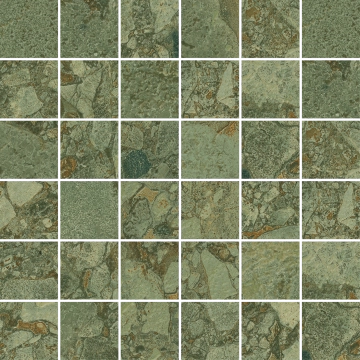 Black&cream Mosaico 8241 - Green Giada, Matt, 30x30cm, 10.00mm, not-rectified