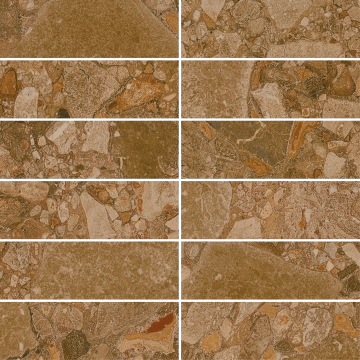 Black&cream Tight Mosaico 8232 - Brown Wash, Matt, 30x30cm, 10.00mm, not-rectified
