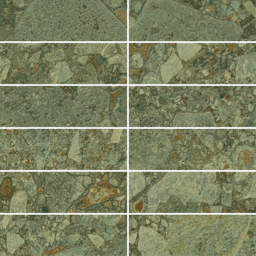 Black&cream Tight Mosaico 8234 - Green Giada, Matt, 30x30cm, 10.00mm, not-rectified