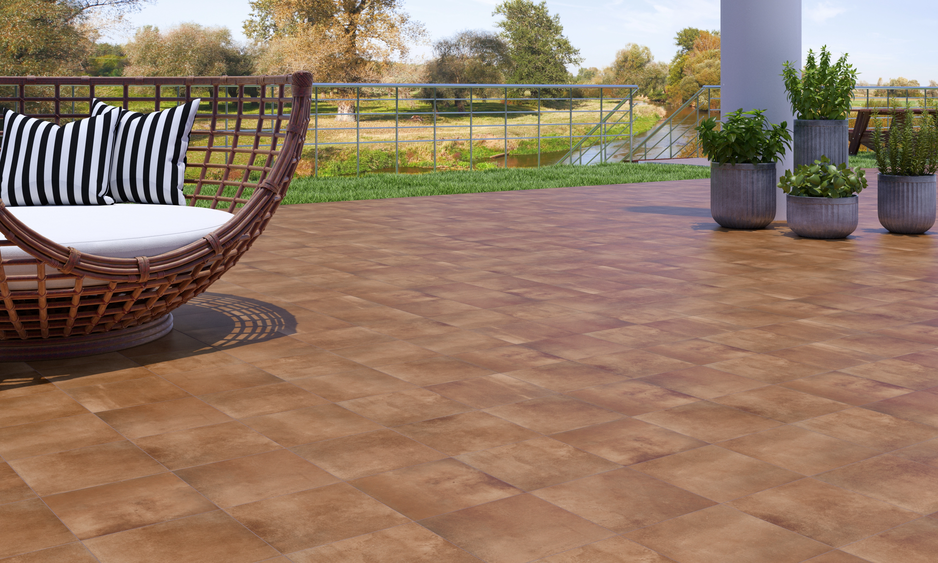 Ecoceramic Fraga, Terracotta; Stone