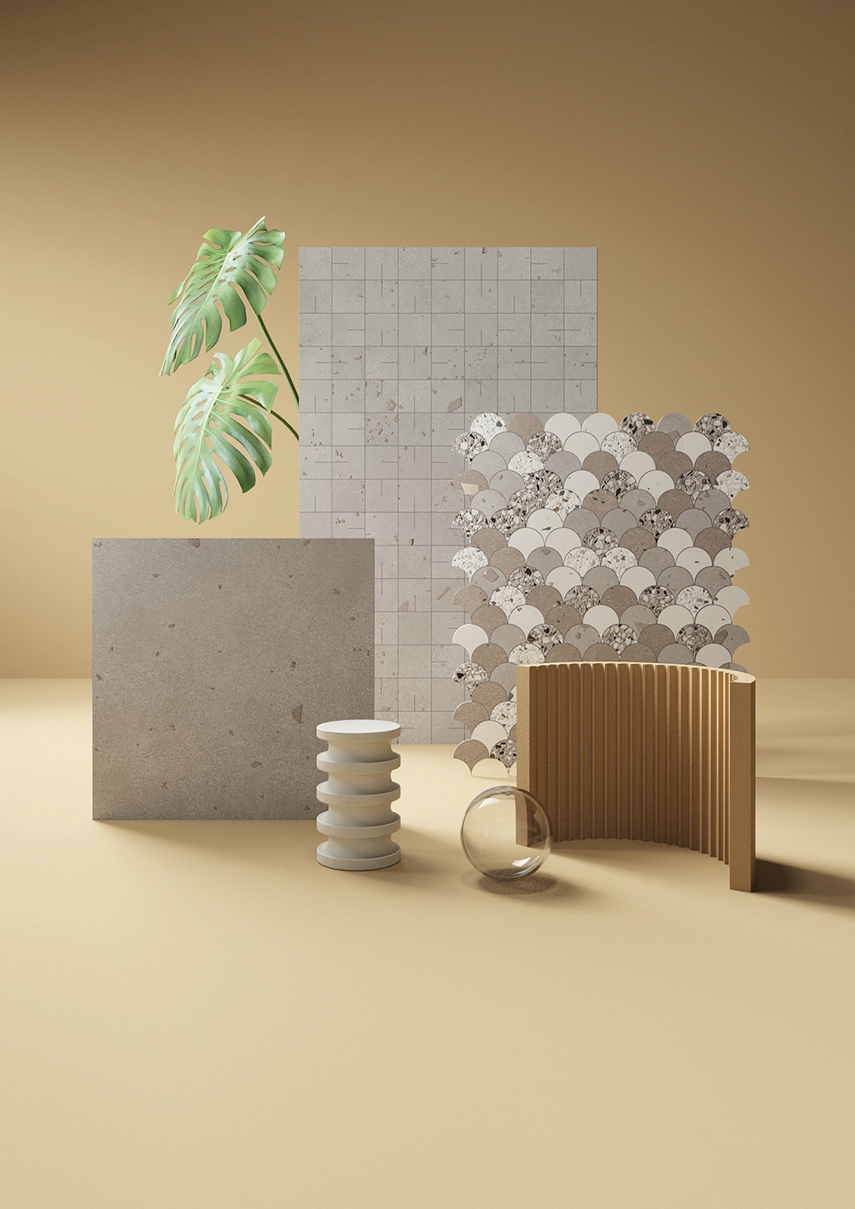 Ascot Dom Kado, Concrete; Terrazzo
