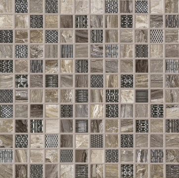 Gemstone Mosaico Gem 02GNMG66 - Taupe/mink, Naturale, 30x30cm, 10.00mm, Rectified