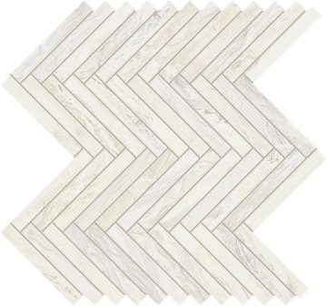 Gemstone Mosaico Lisca 02GNML11R - White, Naturale, 33x35cm, 10.00mm, Rectified