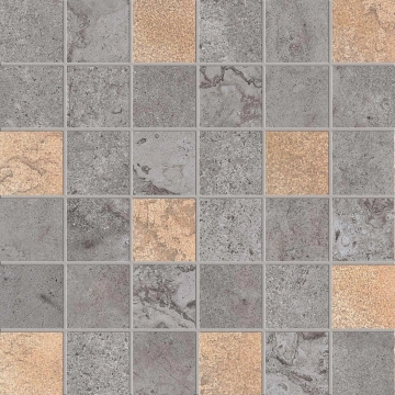 Alpes Raw Mosaico Quadrato Glam PF60000265 - Lead, Naturale, 30x30cm, 8.50mm, Rectified