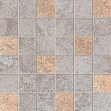 Alpes Raw Mosaico Quadrato Glam PF60000264 - Grey, Naturale, 30x30cm, 8.50mm, Rectified