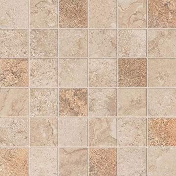 Alpes Raw Mosaico Quadrato Glam PF60000266 - Sand, Naturale, 30x30cm, 8.50mm, Rectified