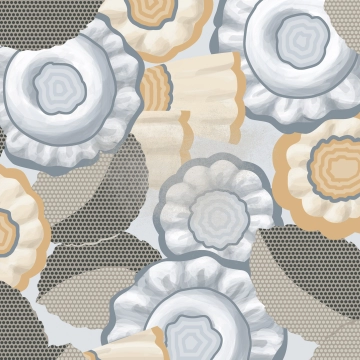 Vodevil Flore 4P03 - Gris, Matt, 20x20cm, 8.00mm, Rectified