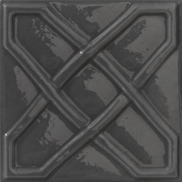 Chelsea Decoro Square 305N4 - Charcoal, Glossy, 15x15cm, 13.00mm, not-rectified
