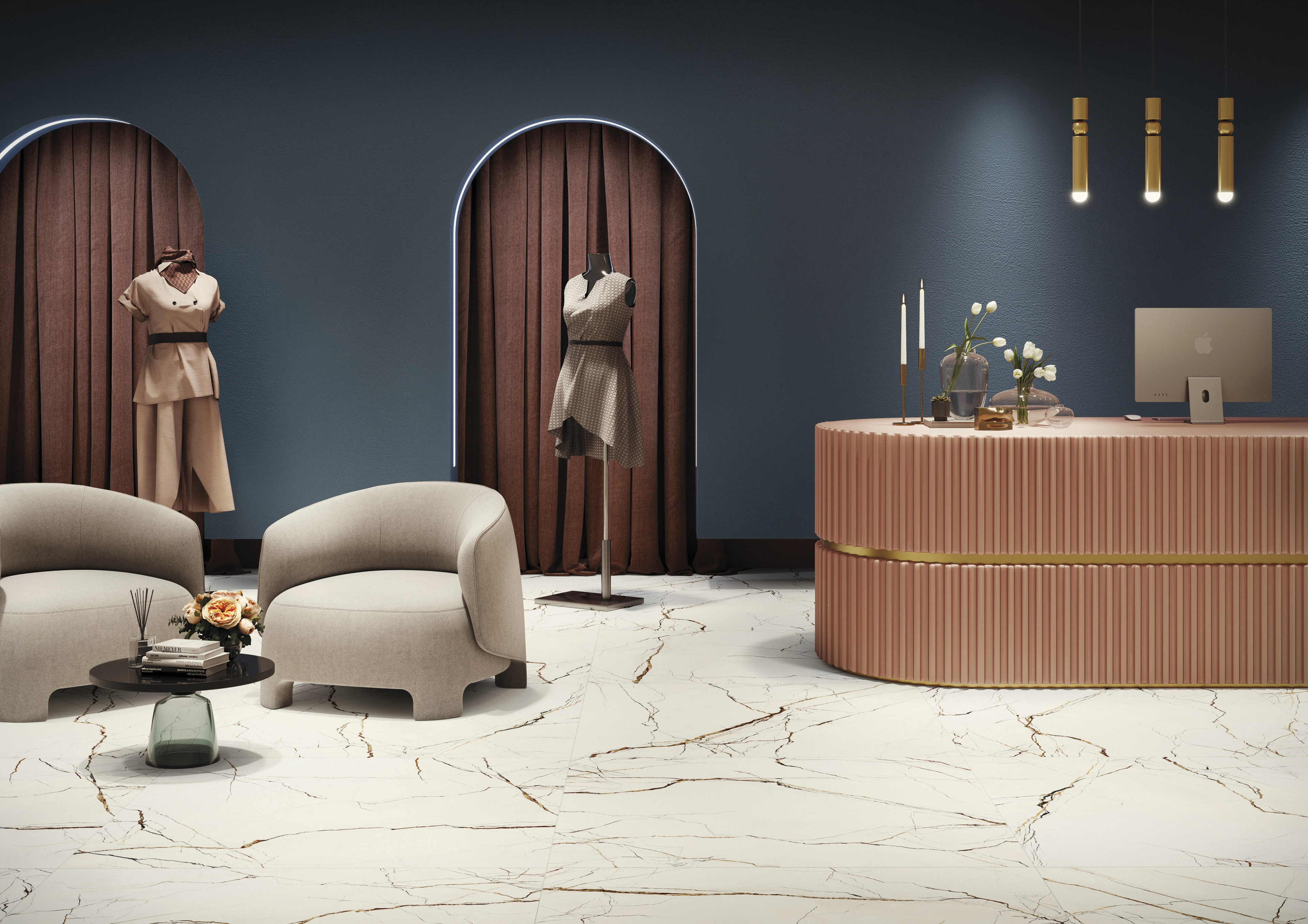 Ceramiche Settecento Lichen, Marble