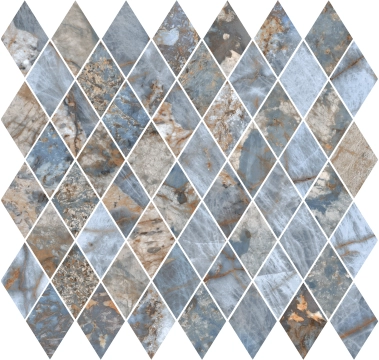 Gemstone Mosaico Rombo 179151 - Ocean, Lappato, 31x31cm, 8.80mm, Rectified