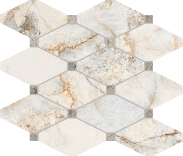 Gemstone Mosaico Octagone 179142 - Natural, Lappato, 30x28cm, 8.80mm, Rectified