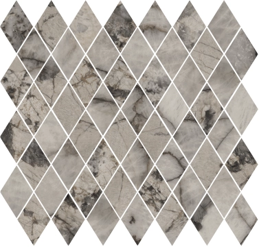Gemstone Mosaico Rombo 179155 - Grey, Lappato, 31x31cm, 8.80mm, Rectified
