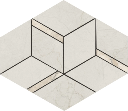 Bolgheri Stone Rombo 196101 - White, Naturale, 37x22cm, 8.80mm, Rectified