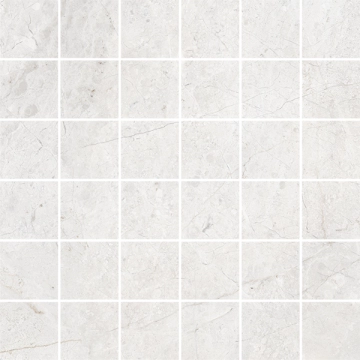 Pietra D'orvieto Mosaico 5x5 138302 - Bianco, Lucidato, 30x30cm, 9.00mm, Rectified