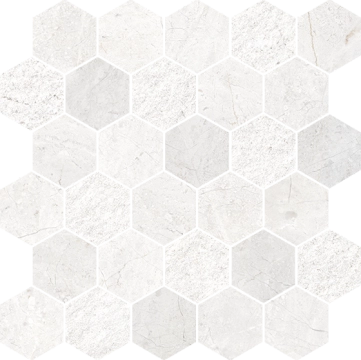 Pietra D'orvieto Mosaico Esagona 138324 - Bianco, Naturale, 30x30cm, 9.00mm, not-rectified