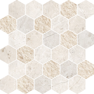 Pietra D'orvieto Mosaico Esagona 138325 - Beige, Naturale, 30x30cm, 9.00mm, not-rectified