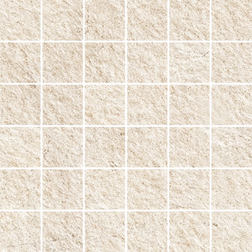 Pietra D'orvieto Mosaico 5x5 138305 - Beige, Bocciardato, 30x30cm, 9.00mm, Rectified