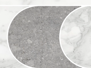 Marmo Apuano Mosaico Dome Mild TTVICEMDOMI - Apuano + Vicentina Cenere, Mix matt / honed, 29.6x39.6cm, 9.00mm, Not rectified