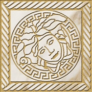 Maximvs Angolo Greca G0067842 - Calacatta Bright, Lux, 10x10cm, 6.00mm, Rectified