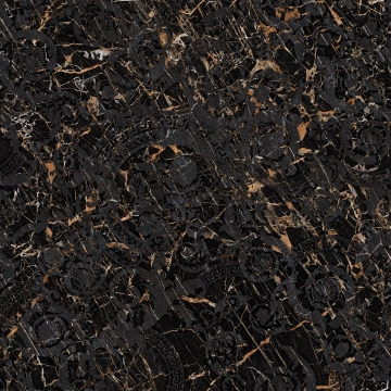 Maximvs Megabarocco G67564 - Black & Gold, Lux, 120x120cm, 9.00mm, Rectified