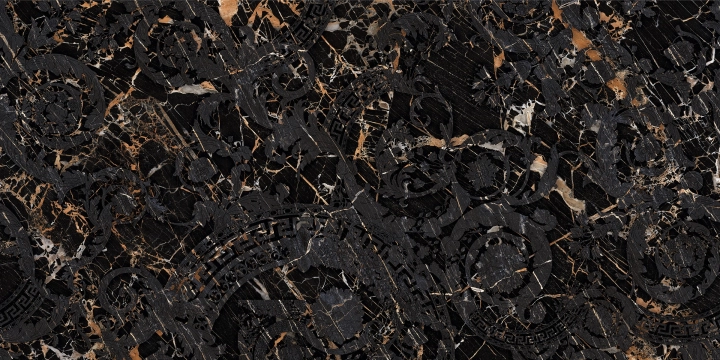 Maximvs Megabarocco G67594 - Black & Gold, Lux, 60x120cm, 9.00mm, Rectified