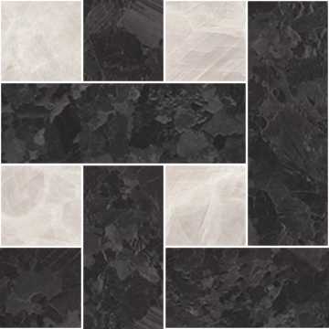 Meteorite Mosaico Chesterfield G0047432 - Nero/bianco, Lappato, 30x30cm, 9.50mm, not-rectified