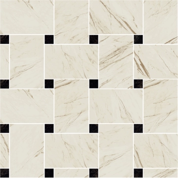 Marble Mosaico Intreccio G0240531 - Bianco/nero, Lux, 29.1x29.1cm, 9.50mm, Rectified