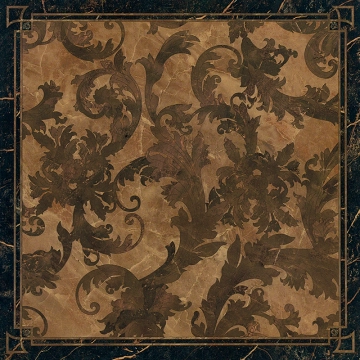 Marble Cassettonato Foglia G0240073 - Nero, Lux, 58.5x58.5cm, 9.50mm, Rectified
