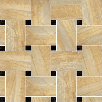 Marble Mosaico Intreccio G0240532 - Oro/nero, Lux, 29.1x29.1cm, 9.50mm, Rectified
