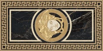 Marble Rosone G0240433 - Nero, Lux, 58.5x117.2cm, 9.50mm, Rectified