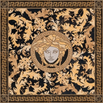 Marble Rosone G0240423 - Nero, Lux, 117.2x117.2cm, 9.50mm, Rectified