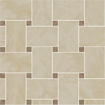 Marble Mosaico Intreccio G0240534 - Beige/marrone, Lux, 29.1x29.1cm, 9.50mm, Rectified