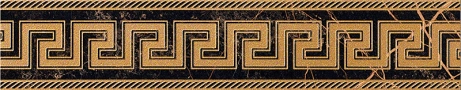 Marble Fascia Greca G0240203 - Nero, Lux, 11.5x58.5cm, 9.50mm, Rectified
