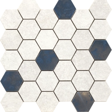 Grunge Floor Hexa 27959 - White, All in one, 28.3x29.4cm, 10.00mm, Not rectified