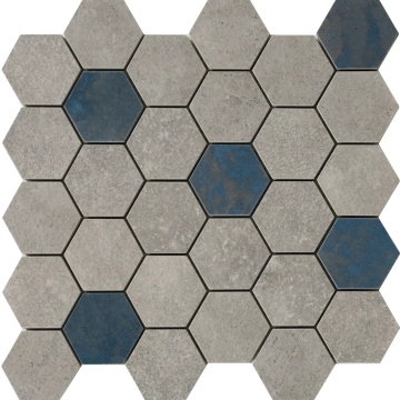 Grunge Floor Hexa 27958 - Grey, All in one, 28.3x29.4cm, 10.00mm, Not rectified