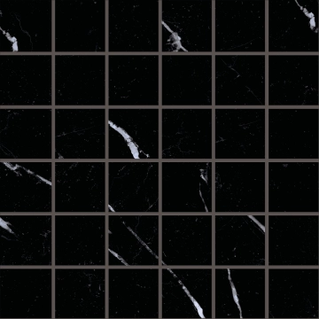 Tele Di Marmo Selection Mosaico 5x5 EK4L - Nero Marquinia, Naturale, 30x30cm, 9.50mm, Rectified