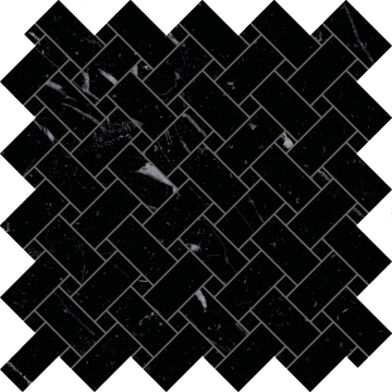 Tele Di Marmo Selection Intrecci EK56 - Nero Marquinia, Full Lappato, 30x30cm, 9.50mm, Rectified