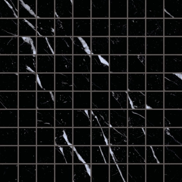 Tele Di Marmo Selection Mosaico 3x3 EK4U - Nero Marquinia, Naturale, 30x30cm, 9.50mm, Rectified