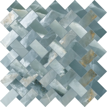 Tele Di Marmo Onyx Intrecci EKZS - Onyx Green, Full Lappato, 30x30cm, 9.50mm, Rectified