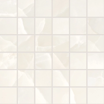 Tele Di Marmo Onyx Mosaico 5x5 EKZ0 - Onyx Ivory, Full Lappato, 30x30cm, 9.50mm, Rectified