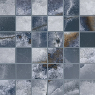 Tele Di Marmo Onyx Mosaico 5x5 EKZ2 - Onyx Blue, Full Lappato, 30x30cm, 9.50mm, Rectified