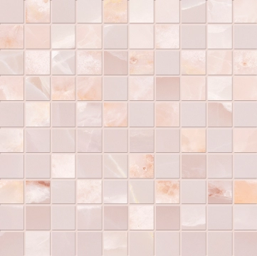 Tele Di Marmo Onyx Mosaico 3x3 EKZ5 - Onyx Pink, Silktech, 30x30cm, 9.50mm, Rectified