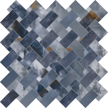 Tele Di Marmo Onyx Intrecci EKZM - Onyx Blue, Silktech, 30x30cm, 9.50mm, Rectified