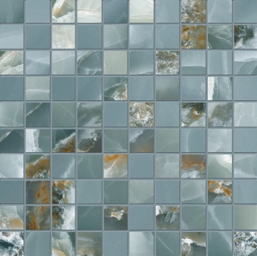 Tele Di Marmo Onyx Mosaico 3x3 EKZ7 - Onyx Green, Silktech, 30x30cm, 9.50mm, Rectified