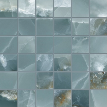 Tele Di Marmo Onyx Mosaico 5x5 EKZ1 - Onyx Green, Full Lappato, 30x30cm, 9.50mm, Rectified